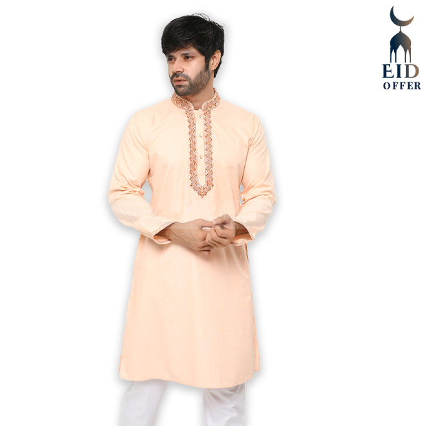Special Cotton Panjabi for Men - Light Pink NZ-13524