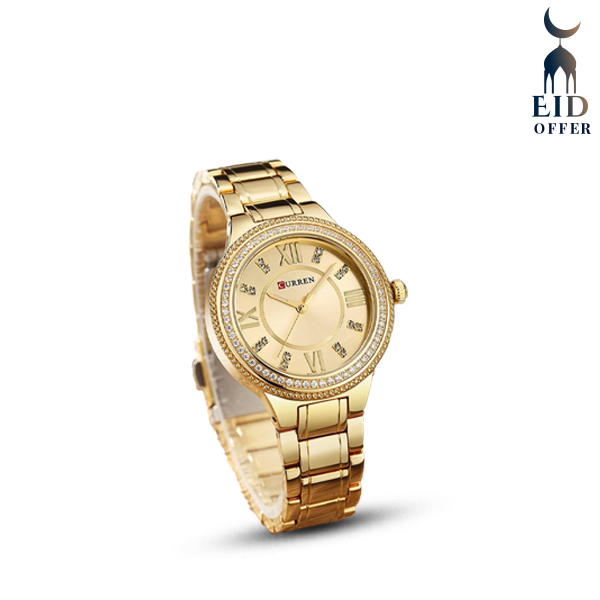 CURREN 9004  Watch For Women ,Golden  ETCG-9004