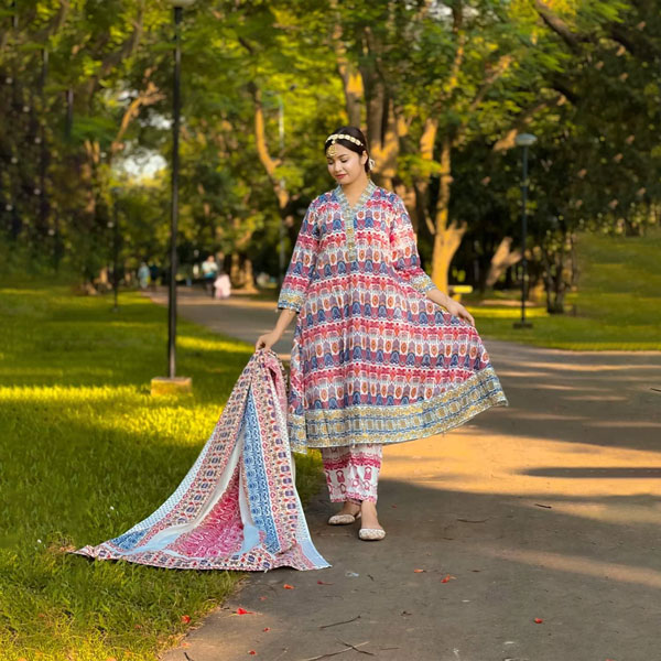 Pure Cotton Three Piece (Multi Color Print) PCTP-MCP