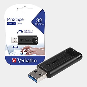 Verbatim 32GB PinStripe USB 3.0 Flash Drive