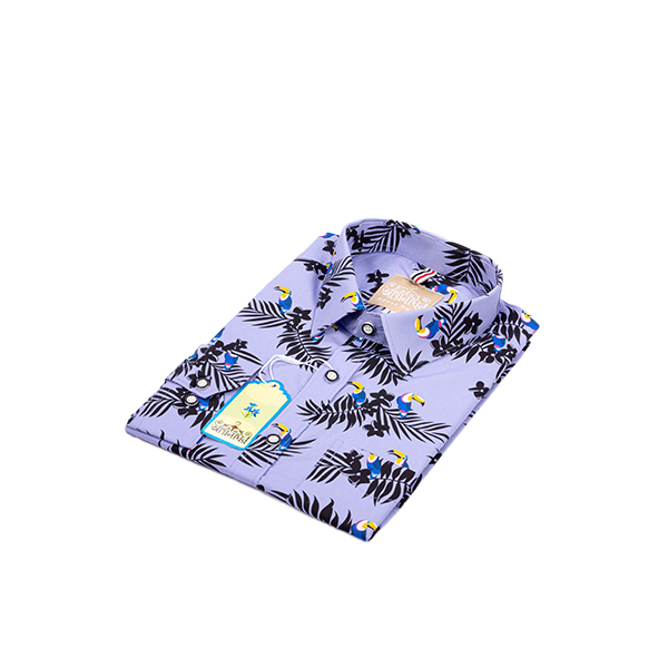Casual Full Sleeve Cotton Shirt (Perpel floral leaf print Shirt) PF-LPS