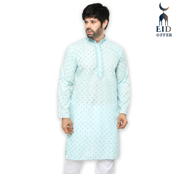 Special Cotton Panjabi for Men - Light Blue NZ-13515
