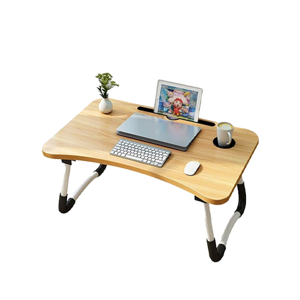Portable Folding Laptop Stand Holder Desk (Wood Color) PFLSHD-WC