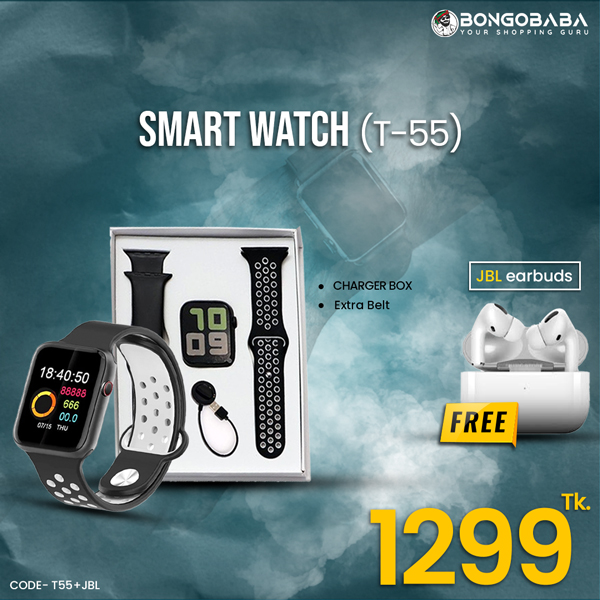 T55 Smart Watch with FREE earbuds  (JBL) T55+JBL