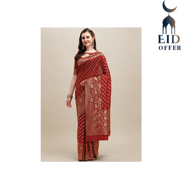 Printed Silk Saree With Blouse  ESS09