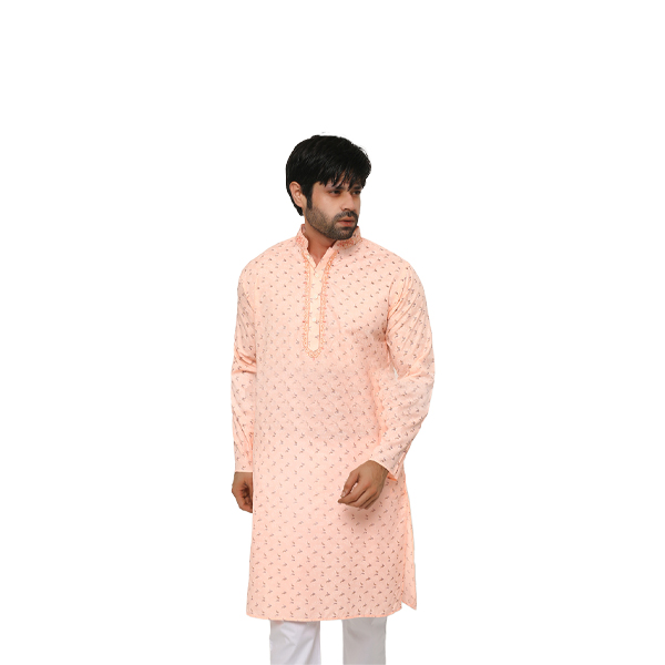 Special Cotton Panjabi for Men - Light Pink  PBNZ-13514