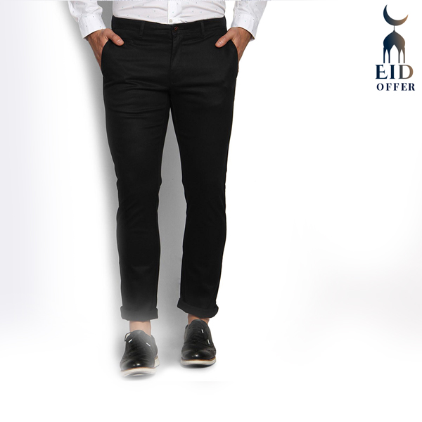 Slim-Fit Chino Gabardine Pants - Deep Black BW3122