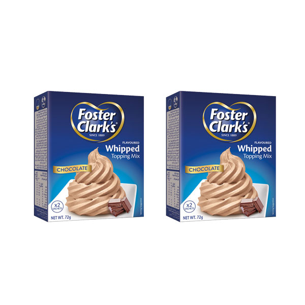 Pack of 2 Foster Clark's Whipped Topping Mix chocolate 72g Pack FCW-TMC