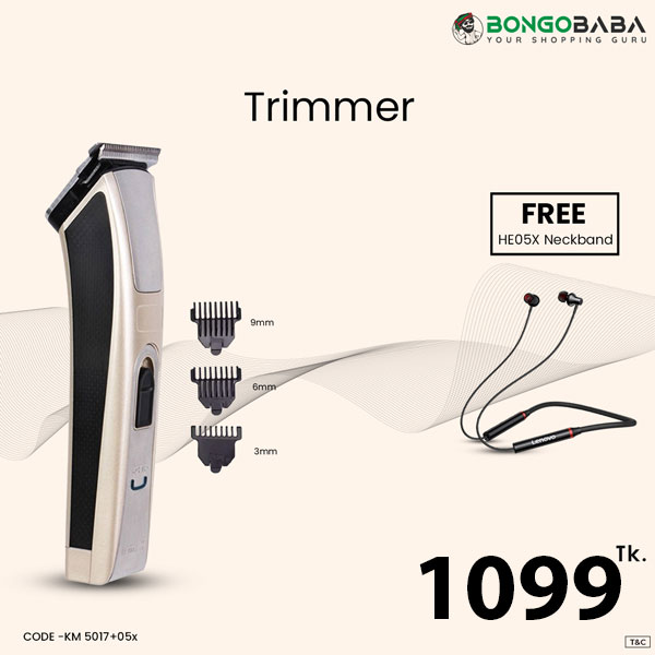 Kemei Trimmer 5017 with Free Neck Band (05X) KM 5017+05x