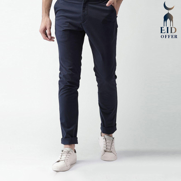 Slim-Fit Chino Gabardine Pants - Deep Blue BW3203
