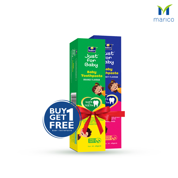 Parachute Just for Baby - Baby Toothpaste 45g Buy 1 Get 1 (Mix Fruit + Orange) m1085