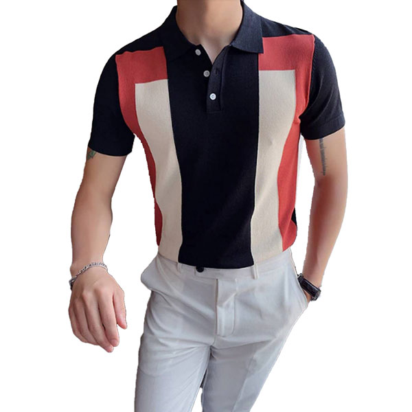 PK Polyester Polo Short Sleeve T-Shirt for Men ( Black, Red and White) PPt-sBRW-11