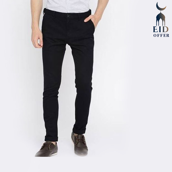 Slim-Fit Chino Gabardine Pants - Black BW3103