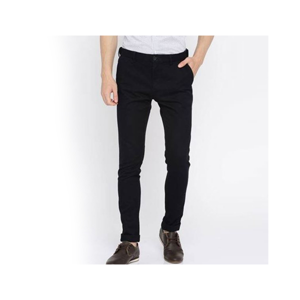 Slim-Fit Chino Gabardine Pants - Black  BW-3103