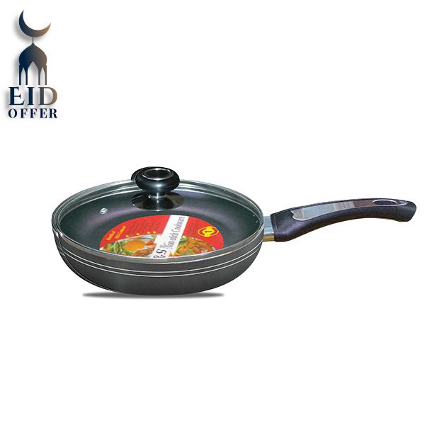 H&S 24 CM Non-Stick Fry Pan with Glass Lid HS9