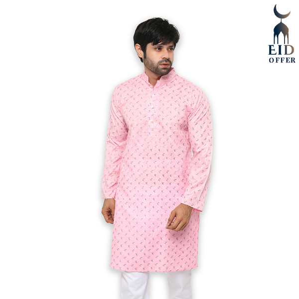 Special Cotton Panjabi for Men - Pink NZ-13516