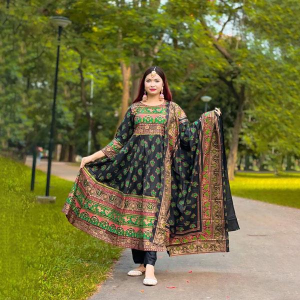 Pure Cotton Three Piece (Black Print) PCTP-BP