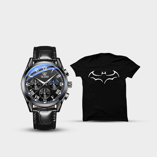 Classic Watch With T-shirt Free O2872BK