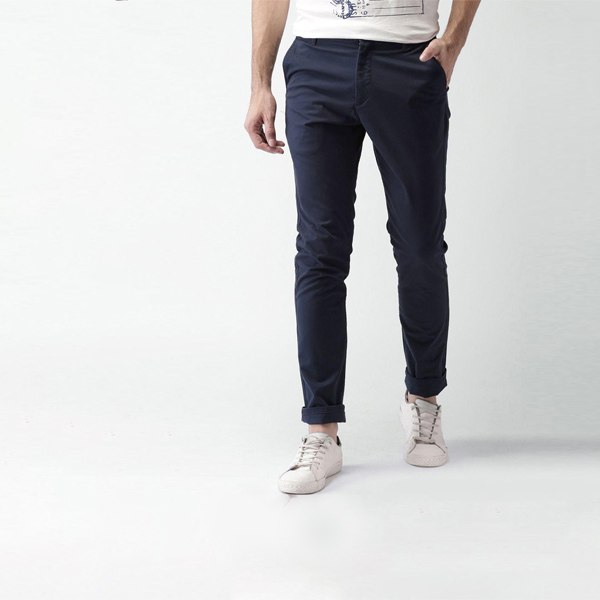 Slim-Fit Chino Gabardine Pants - Deep Blue BW-3203