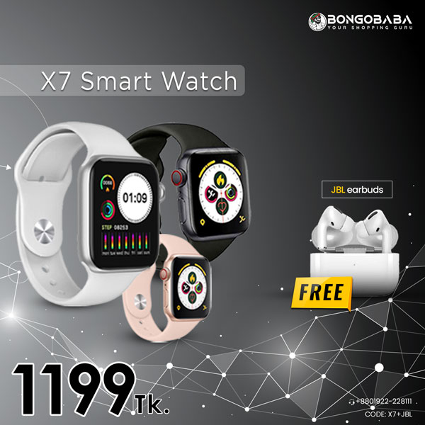 X7 Smart Watch with free earbuds (JBL) X7+JBL